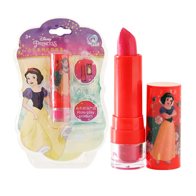 Disney princesa neve branco meninas maquiagem brinquedo bebê Lip Gloss meninas batom borracha forma brinquedos