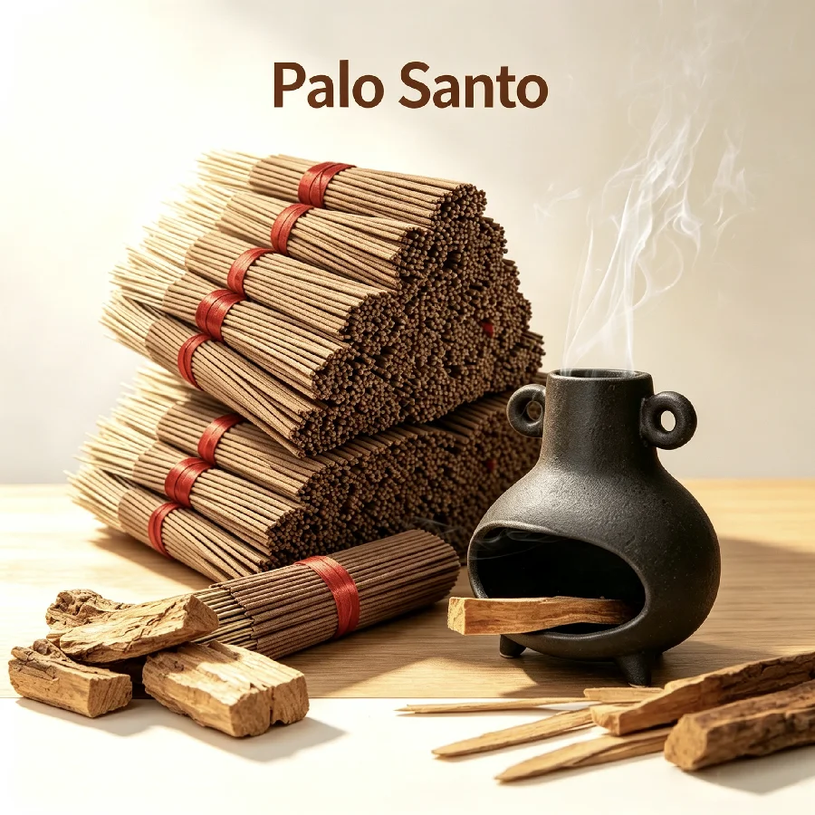 Premium Palo Santo & Sandalwood Incense Sticks, Warm Woody Fragrance, 22cm Long Lasting Aroma for Home, Bedroom, Yoga, Meditati