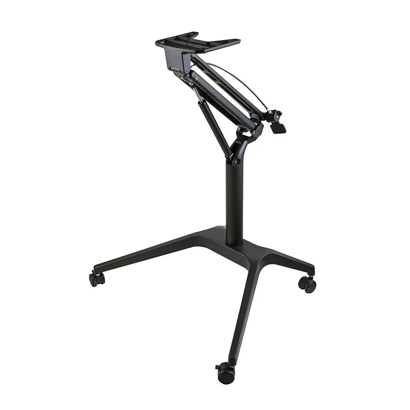 Pneumatic lifting computer desk, lecture table can be lifted and moved, multi-functional lifting shelf aluminum alloy