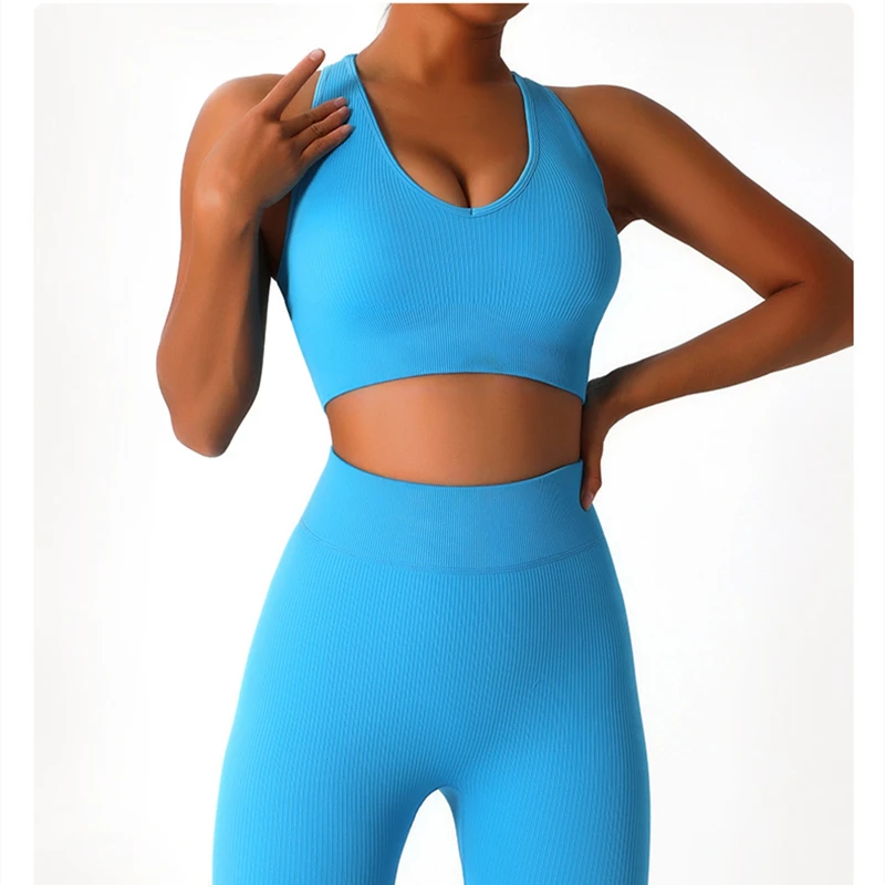 Seamless 2 Two Piece Set Women Yoga Set Solid Crop Top Shirt Shorts 2PCS Fitness Workout Outfit Sport Gym Clothes For Women Suit