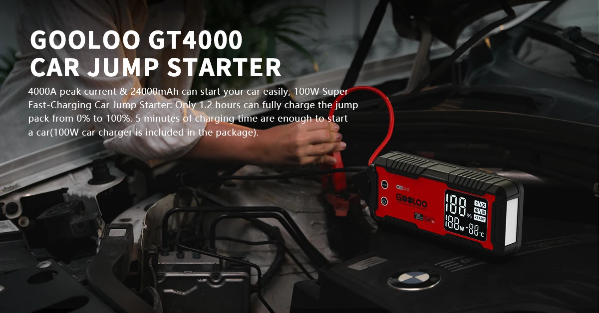 Für GOOLOO GT4000 GT3000 GE1200 GP4000 PLUS Starthilfegerät EVA-Aufbewahrungsbox Tragbare Schwarze Powerbank-Aufbewahrungstasche – Detail 1