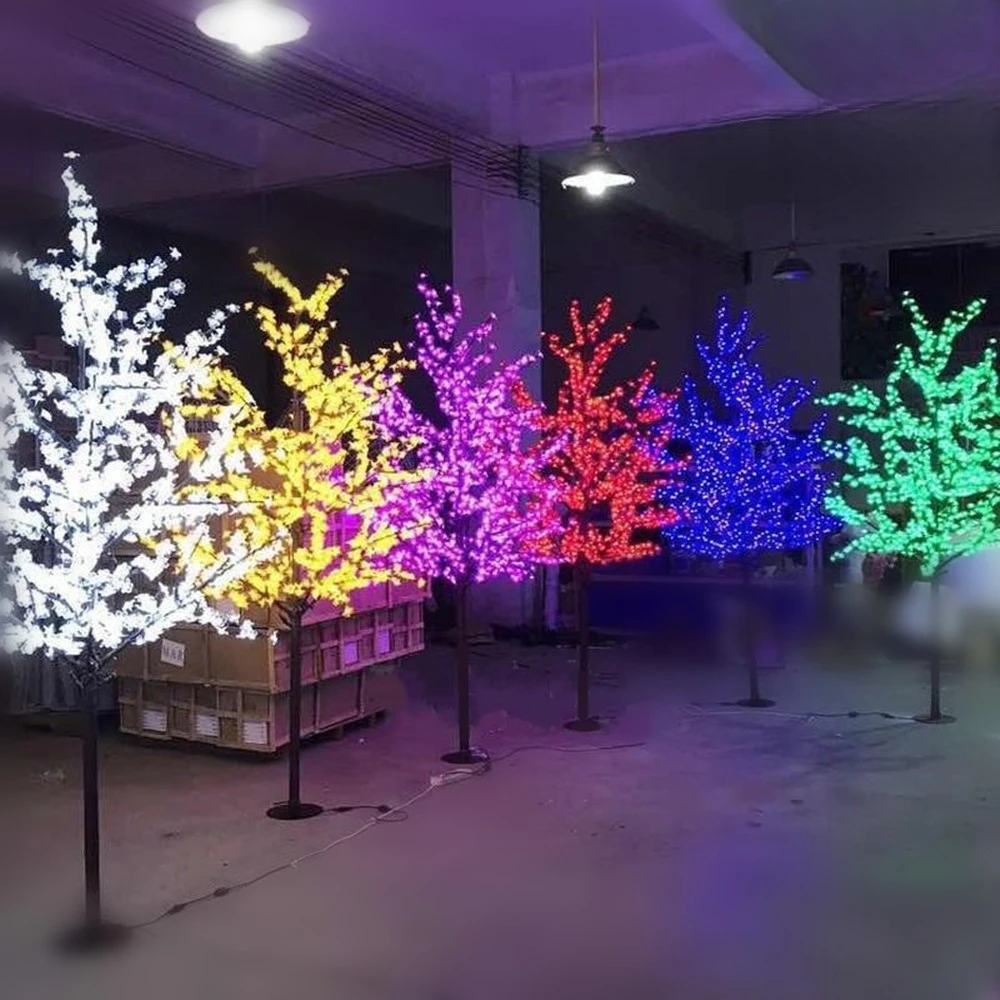 New LED Cherry Blossom Christmas Trees Lighting Waterproof Garden Landscape Decoration Lamp For Wedding Party Christmas Supplies