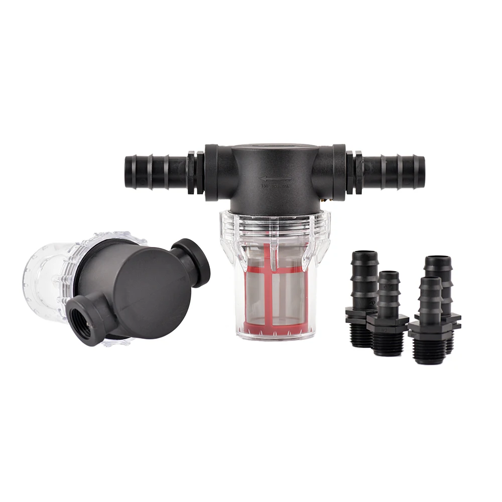 Garden Irrigation and Aquarium Pump Strainer with 16/20/25mm Barbed Faucet Connector for Farm Greenhouse Agriculture