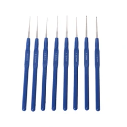 8pcs Metal Knitting Needles Crochet Hooks Kits With Ergonomic Grips 0.6-1.75mm