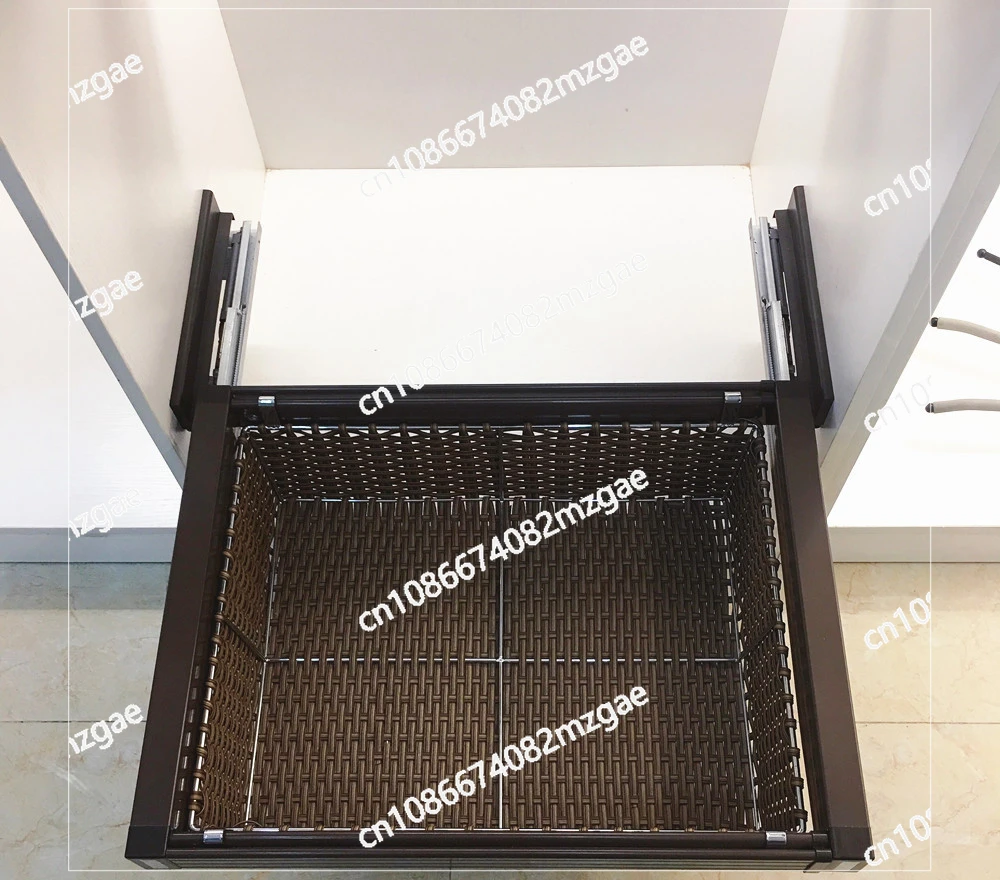 

Telescopic Pull Imitation Rattan Storage Basket Supply Cloakroom Buffer Damping Pull Basket