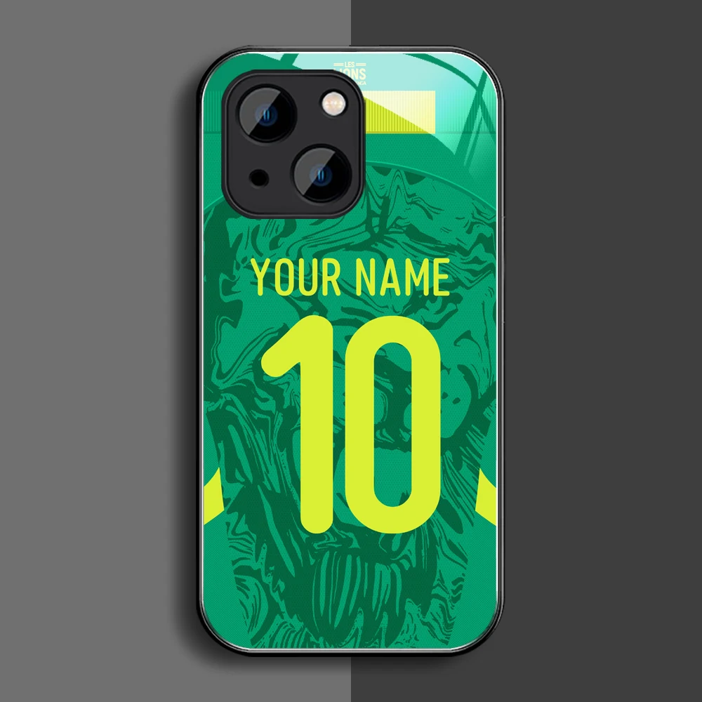 26 Senegal National Glass Cover Case for Samsung A16 A56 A15 A55 S24 S25 S26 for iPhone 16 17 Pro Max Plus Ultra