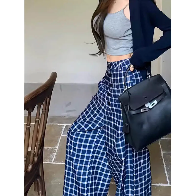 

Dopamine dressing fashion high-end work pants for women 2024 summer new loose straight leg good short white wide leg pants