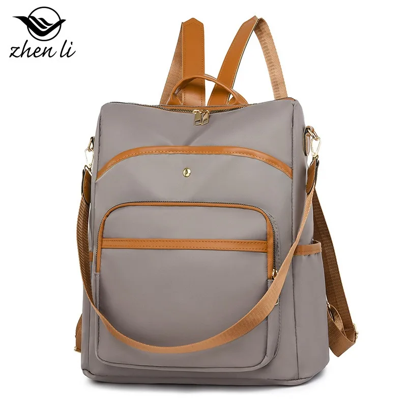 الجملة حقيبة ظهر نسائية عادية ذات سعة كبيرة بسيطة بلون حقيبة سفر مقاومة للماء للسيدات للاستخدام اليومي وفي الهواء الطلق #4