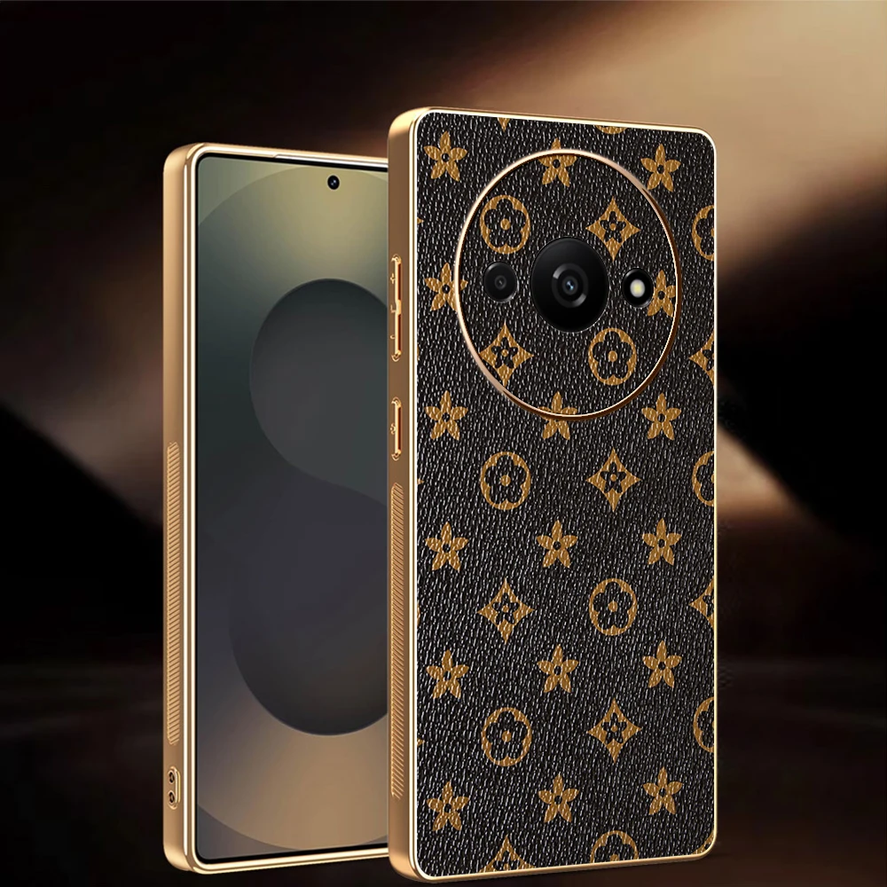 레드미 14 13 R C A3x A4 터보 4 3 프로용 고품질 비즈니스 레트로 슬레 가죽 케이스, 레오파드 체커보드 패턴 보호 커버