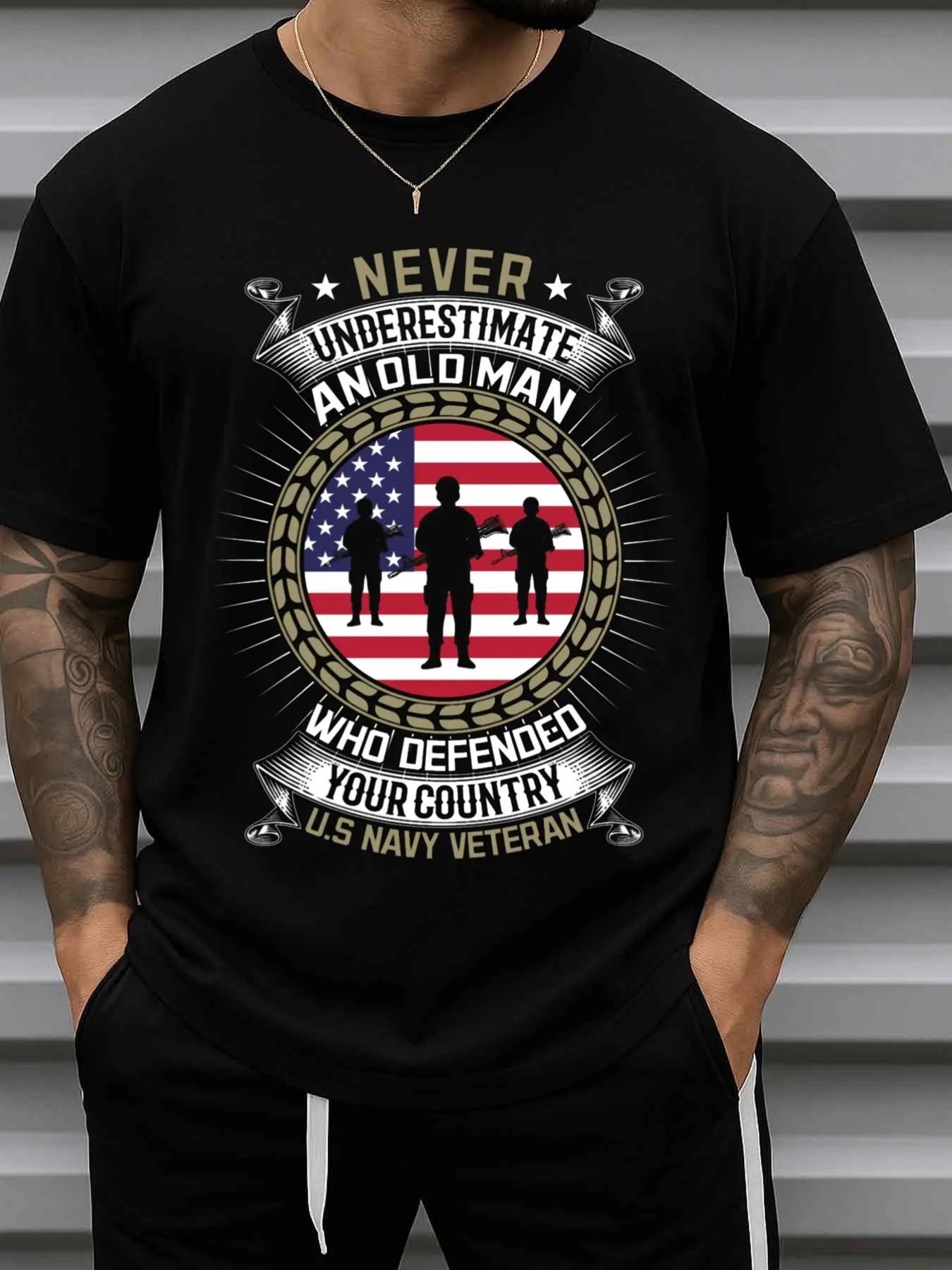 Patriotic Men's Military Casual T-Shirt