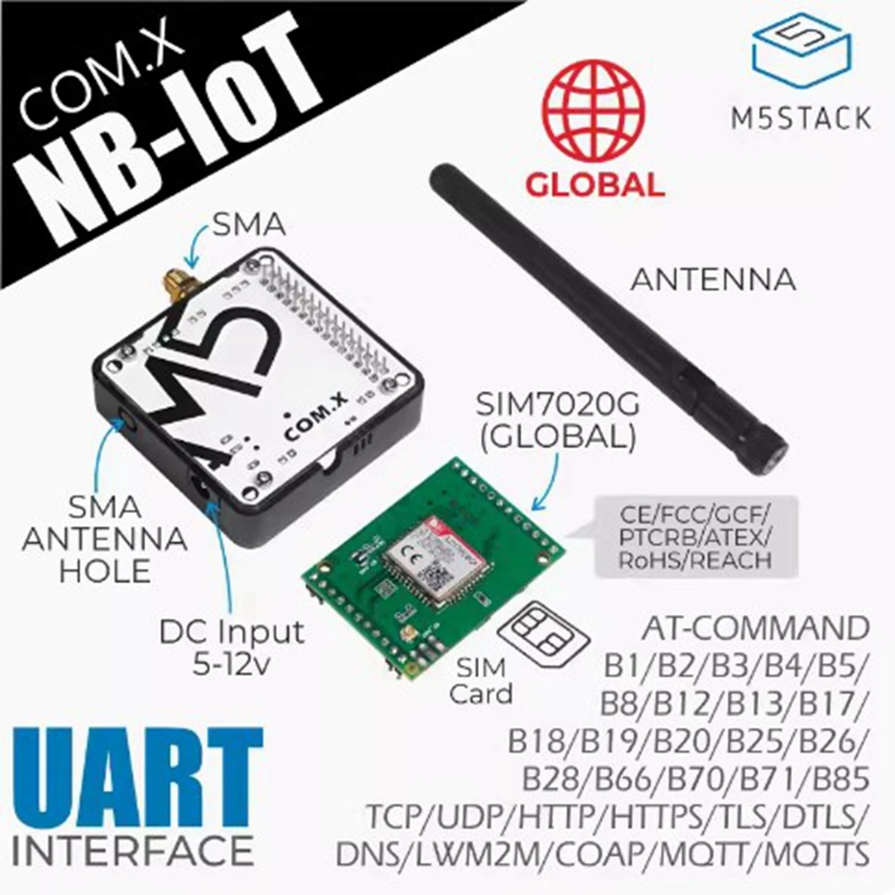 M5Stack COM.NB-IoT многополосный модуль беспроводной связи SIM7020G IoT