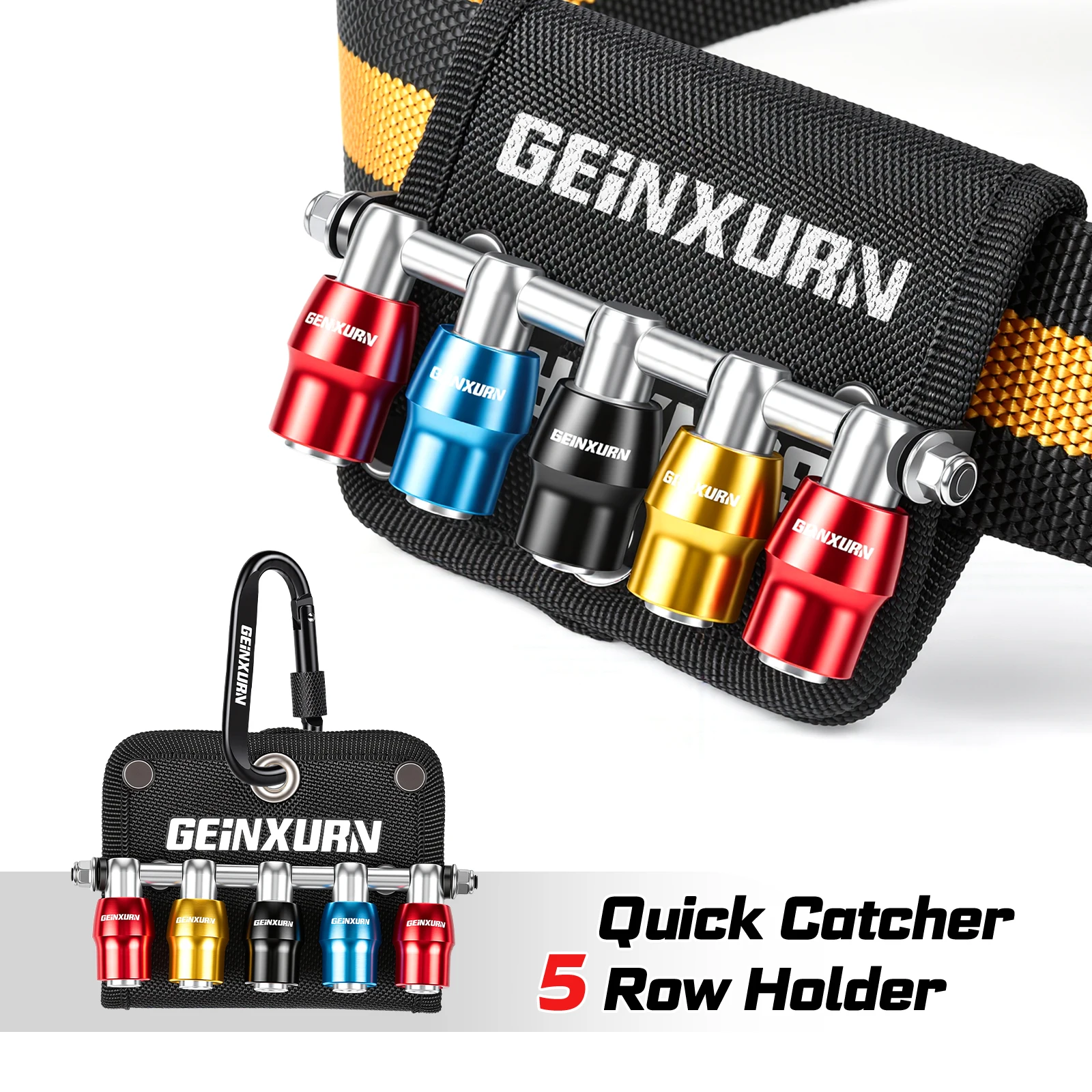 Geinxurn Canvas Bag Round Hole Keyring Set 1/4