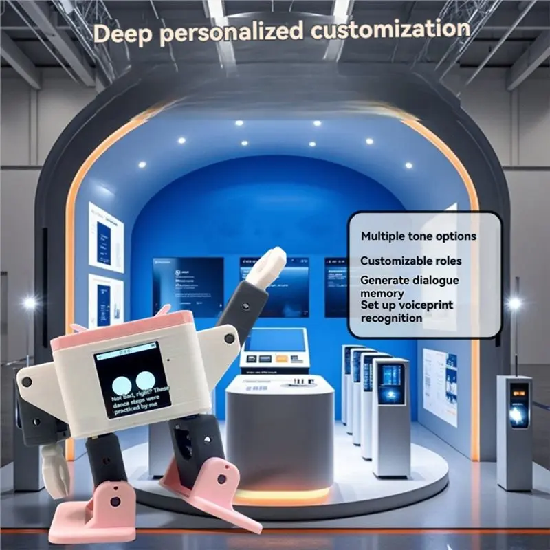 ABZZ-AI OTTO Robot Voice Chat Robot ESP32-S3 Smart Interactive Dancing Robot 1.54Inch Screen Supports Deepseek Xiaozhi A