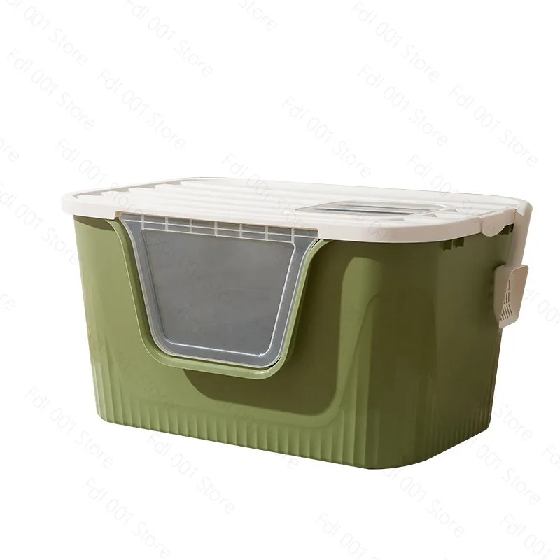 Oversized Fully Enclosed Cat Litter Box with Lid High Side Anti Tracking Splash Pet Toilet