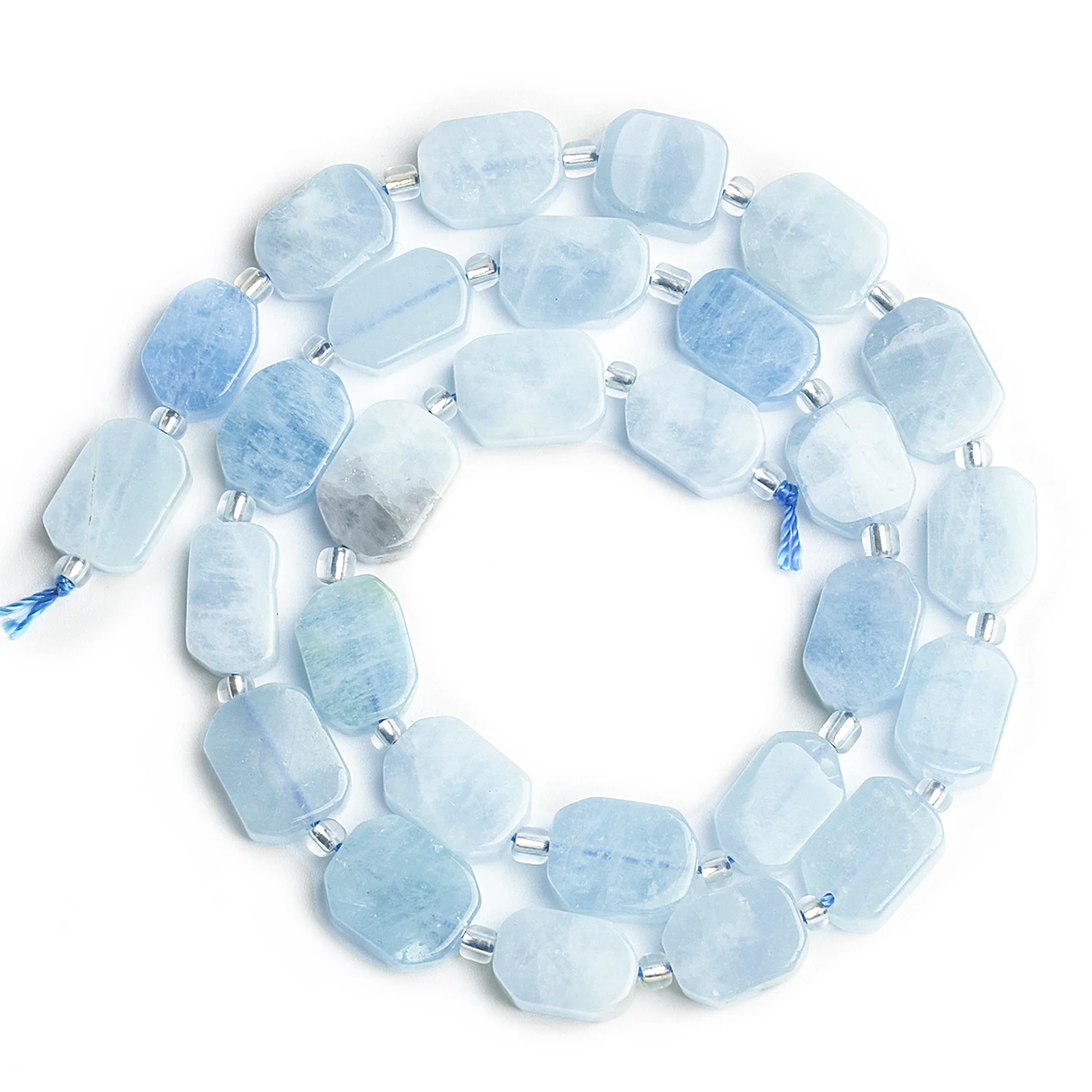 Natural Aquamarine Beads 8x12mm Rectangle Shape Beads for Jewelry Making Diy Bracelet Necklace Beading Accessories