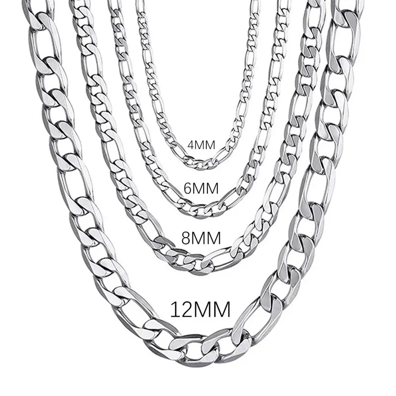 LIHong 925 Sterling Silver 4MM/6MM/8MM/10MM/12MM Chain Necklace 16-30 Inch for Man Women Fashion Jewelry High End Necklace
