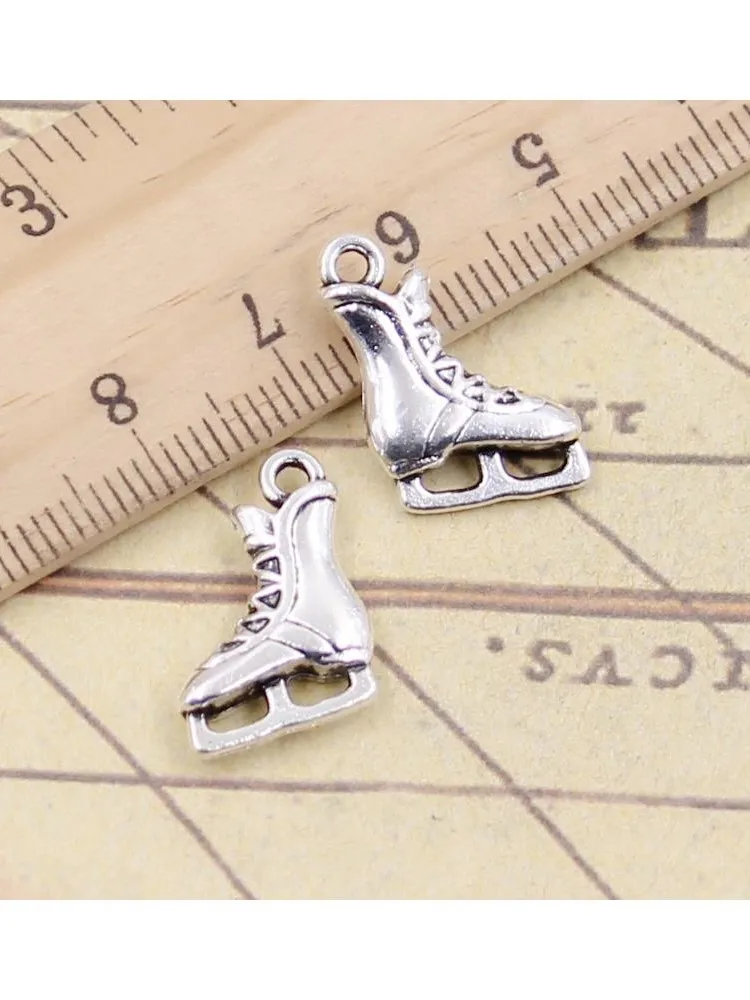 20 sztuk Charms łyżwy buty 17x12mm tybetański srebrny kolor zawieszki antyczne tworzenia biżuterii DIY Handmade Craft — zdjęcie 2