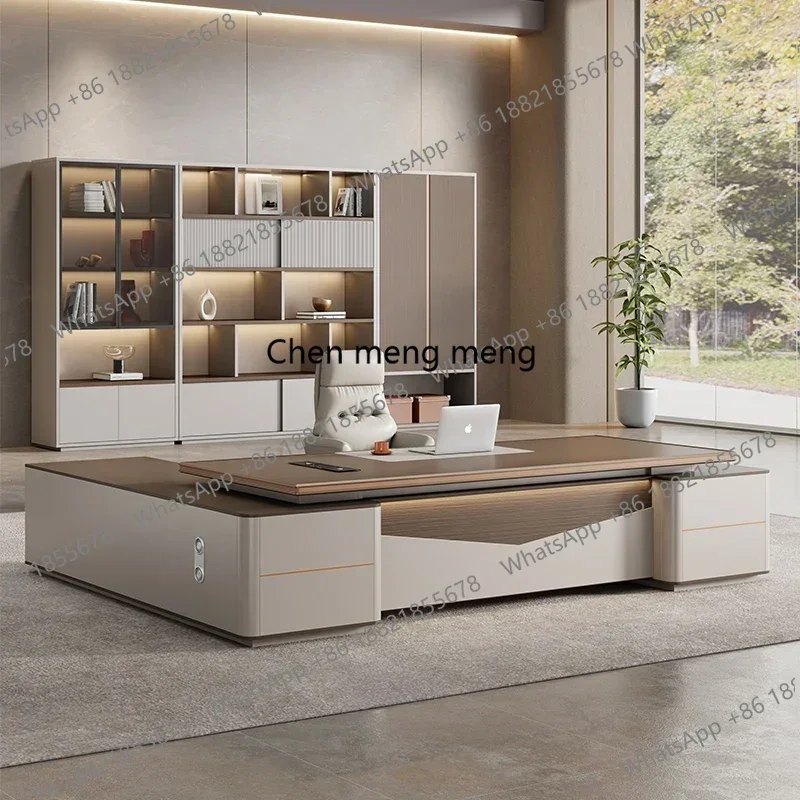 Discount Vintage Unusual Office Desk Reception Modern European Reading Office Desk Chair Cabinets Luxury Wooden Bureau Home Furn