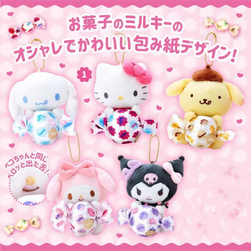 

Kawaii Sanrio HelloKitty плюшевая игрушка MyMelody Kuromi милый леденец серии аниме плюшевый брелок рюкзак кулон подарок на праздник для девочек