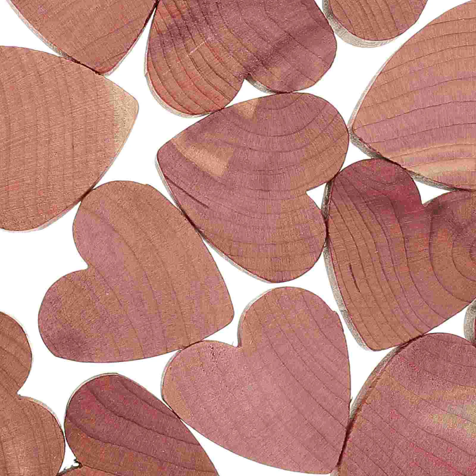 20 Pcs Cedar Wood Blocks Scented Decorate Anti-moth Supplies for Closet Heart Shaped Fragrant Decorative