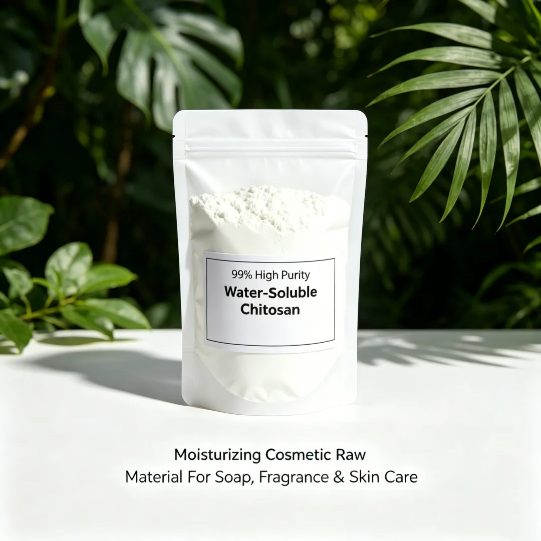 99% High Purity Water Soluble Chitosan Deacetylated Chitin Moisturizing Raw Material For Skin Care Soap Cosmetics