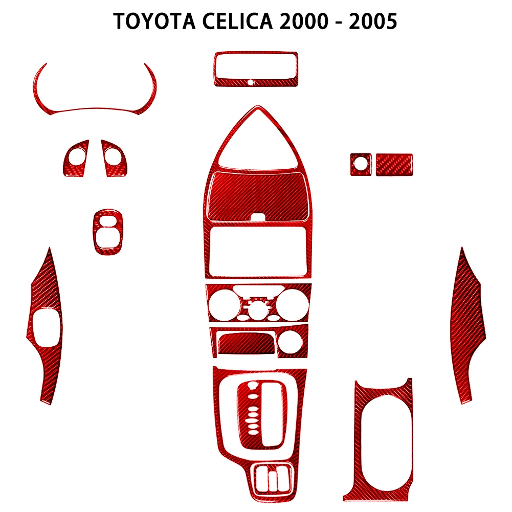 For TOYOTA CELICA 2000 2001 2002 2003 2004 2005 Protection Accessories Car Interior Decoration Carbon Fiber Sticker Red