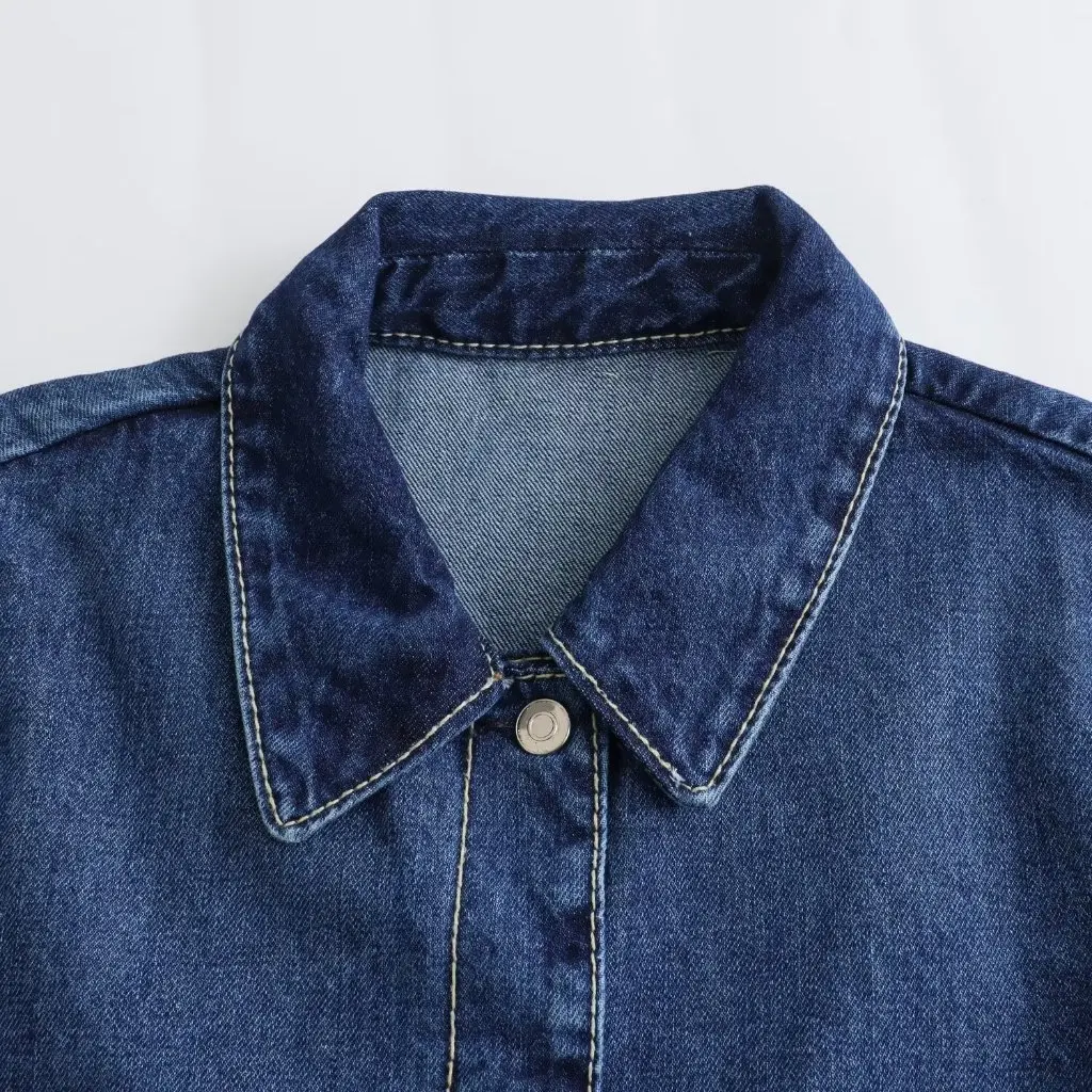 

Женский уличный модный повседневный джинсовый плащ свободного покроя, весна-осень, новый европейско-американский стиль