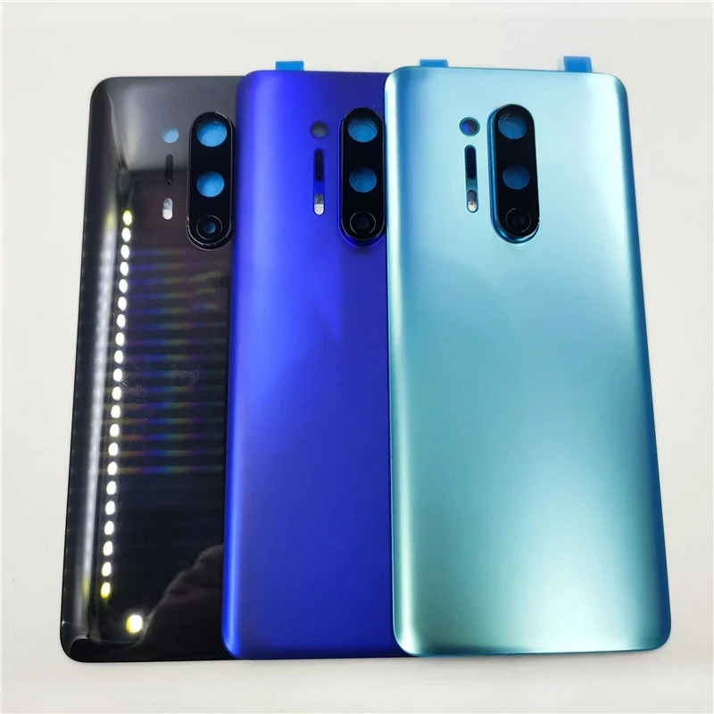 Glass Back Door Lid For OnePlus 8 Pro Battery Cover Rear Housing Shell Panel Case With Camera Lens Adhesive Sticker