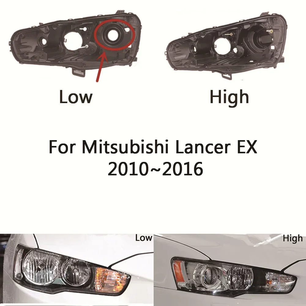 

HTTCY Headlight Base For Mitsubishi Lancer EX 2010~2016 Headlamp House Car Rear Base Front Auto Headlight Back House
