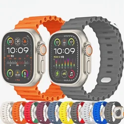 Ocean strap For Apple Watch Ultra 2 Band 49mm 9 8 7 45mm 41mm Silicone Bracelet Wristband iWatch 6 5 4 3 SE 44mm 40mm 42mm band