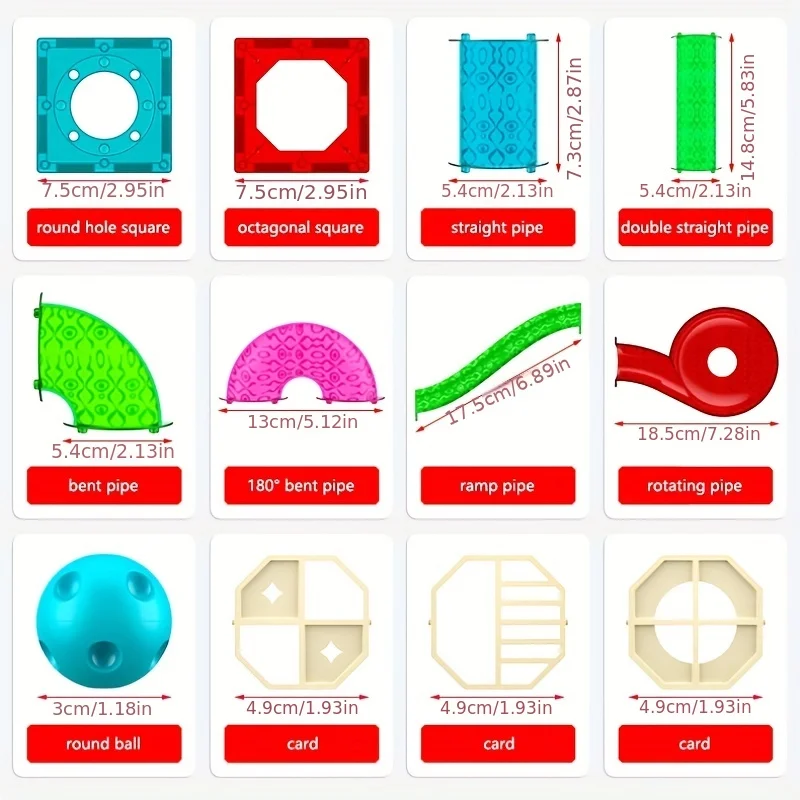 แผ่นแม่เหล็กต่อรูปทรง ของเล่นแม่เหล็ก สร้างทางวิ่งลูกแก้ว รางลูกแก้ว ของเล่นเสริมพัฒนาการ DIY สำหรับเด็ก