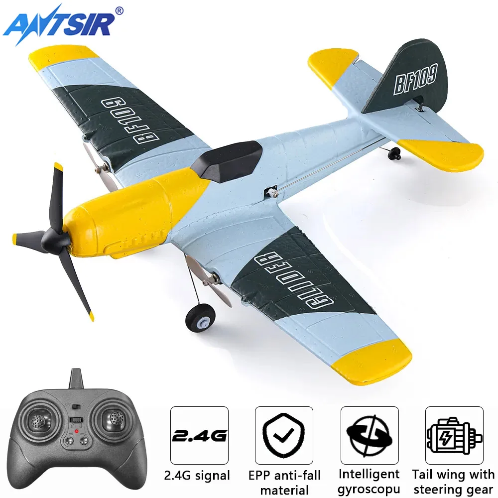 Z61 RC Plane BF109 Fighter 2.4G 3CH Smart Balance EPP Foam  RC Gliders Fixed Wingspan RC Aircraft Children\'s Toys