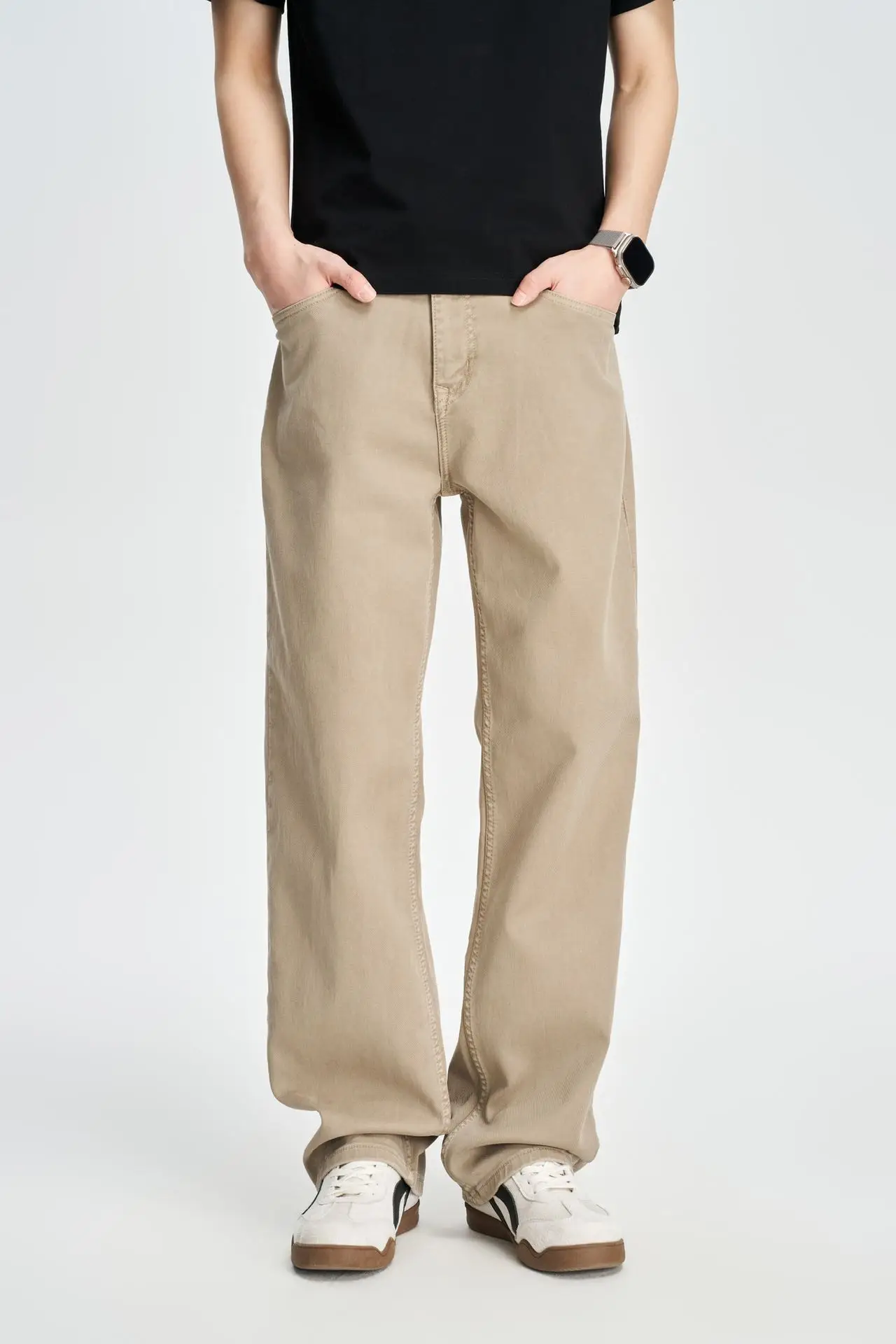 

Retro American Waed Men's Jeans Loose Straight Leg Long Pants Commute Casual Straight Tube Jeans Spring New Arrival