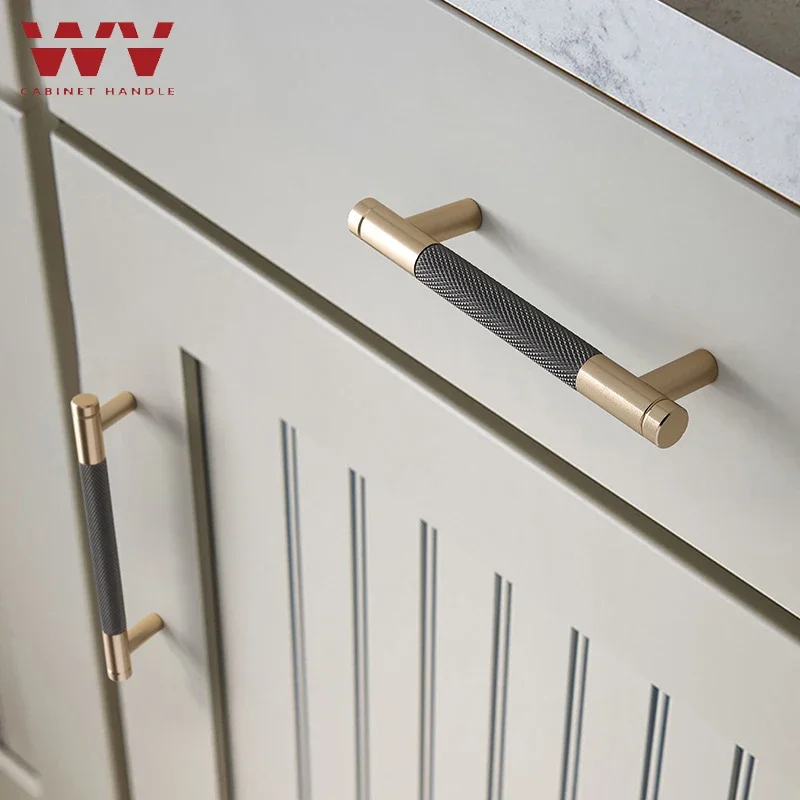 YM Modern Style Gold Drawer Knobs T bar Handle Bathroom Pulls Kitchen Cabinet Door Handle Pull Black