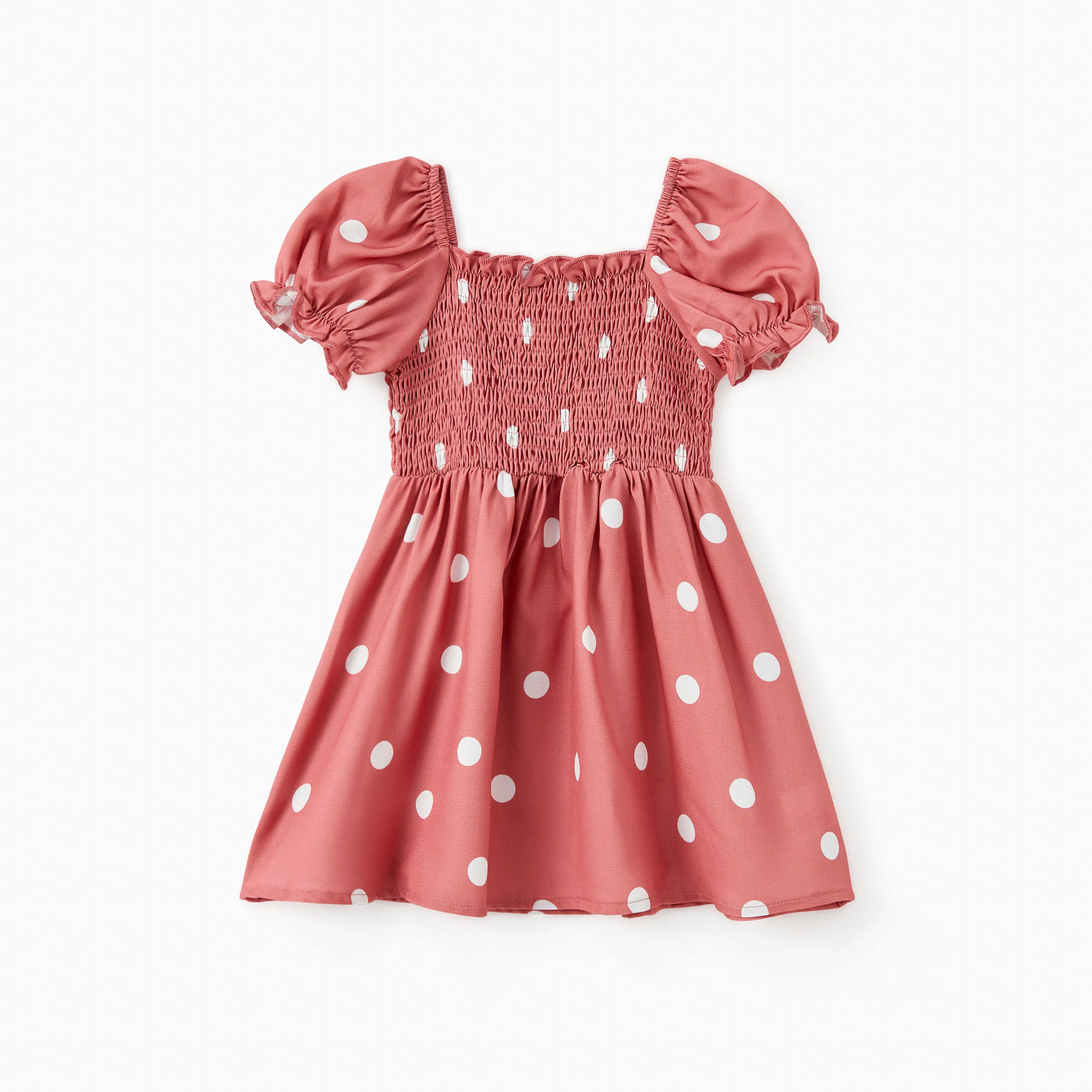 PatPat Mommy and Me Matching Polka Dot Shirred Top and A-Line Tiered Skirt Co-ord Sets