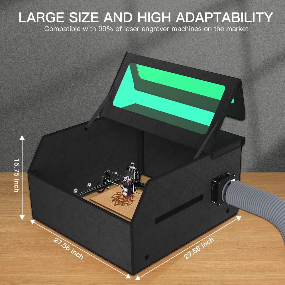 Enclosure Eye Protection Vent Laser Engrave Machine Powerful Fan Protective Cover for XTOOL Ortur  ATOMSTACK  Sculpfun s9 TWOWIN