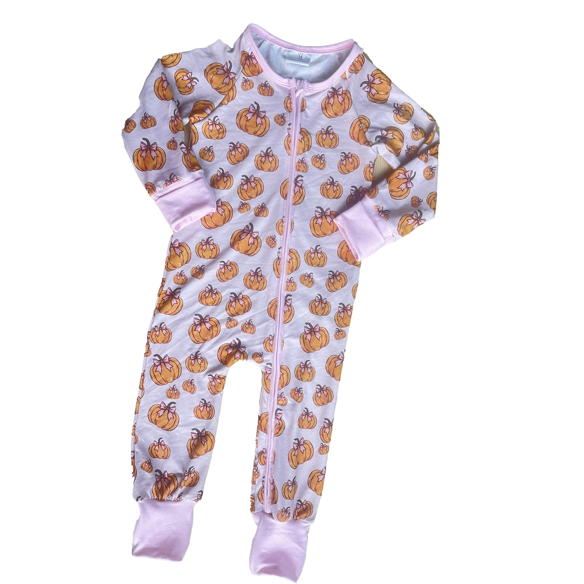 Boutique Halloween Pumpkin Baby Rompers New Design Long Sleeve Baby Sleeper