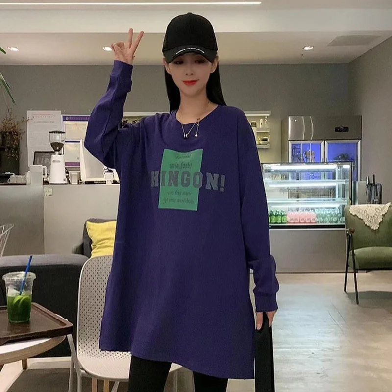 

Fashion O-Neck Printed Loose Casual T-Shirt Female Clothing 2023 Autumn New All-match Pullovers Tops Commute Tee Shirt