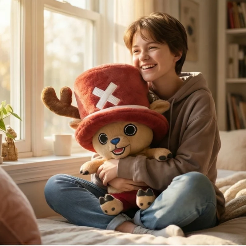 Peluche de Tony Chopper de One Piece, Adorable y Suave, Juguete de Anime, Decoración para el Hogar, Regalo de Cumpleaños para Fans del Anime