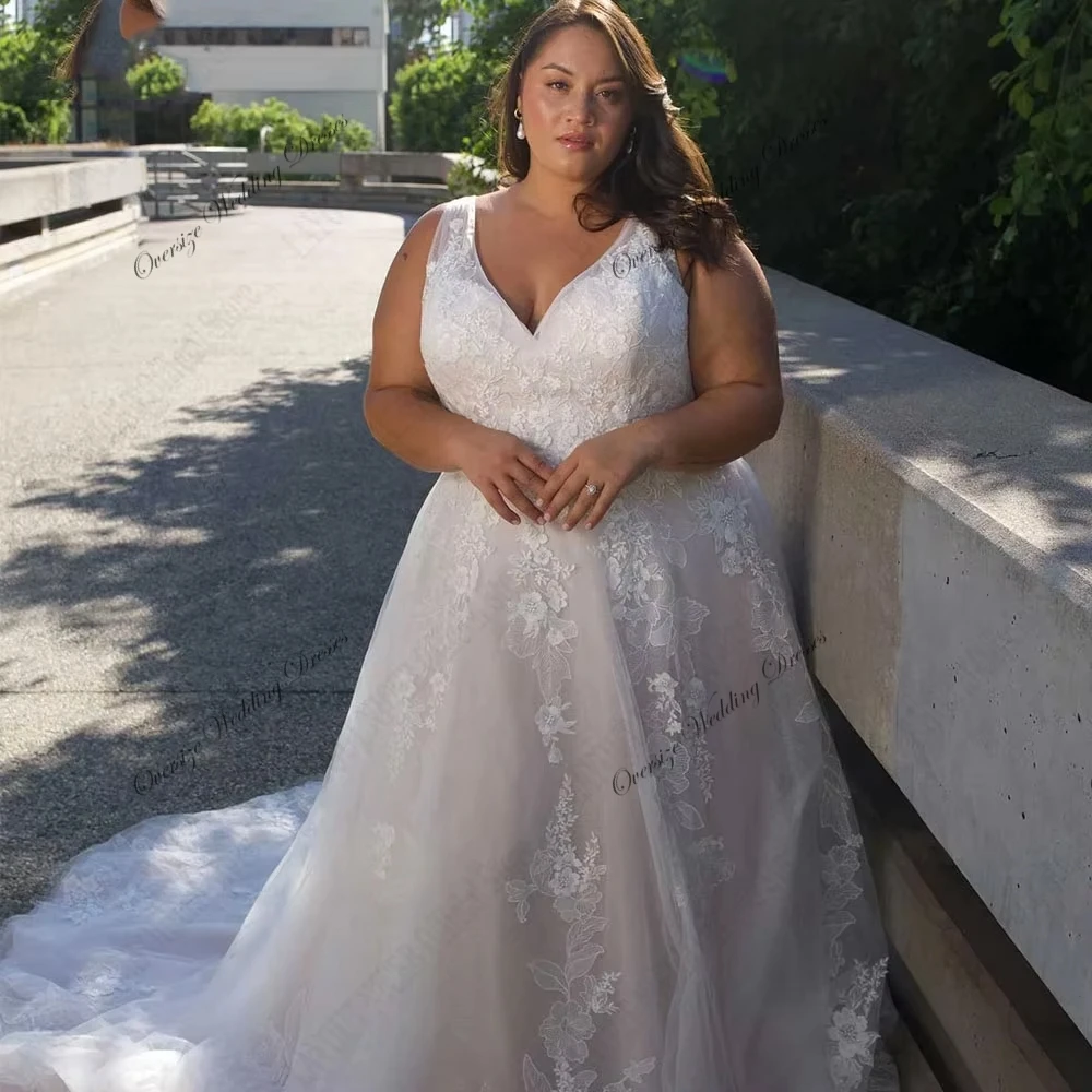 Customized Oversize Wedding Dresses with Lace Ivory Soft Tulle 2025 Strapless Plus Size Bridal Gowns for Women Vestido De New