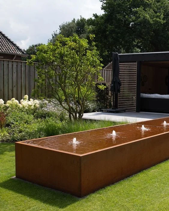 Custom Outdoor Corten Steel Water Feature Supplier Corten Steel Water Fountain for Garden Design