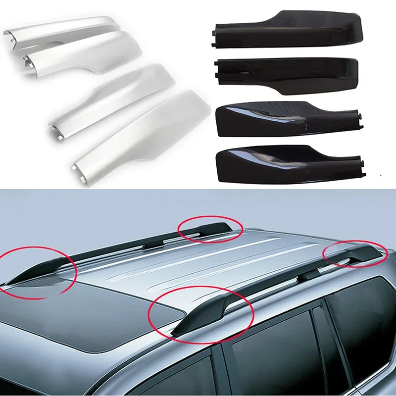 4p Roof Rails Rack End Cover Shell For Toyota Land Cruiser LC200 FJ200 2008- 2019 Auto Exterior Parts Front Rear Left Right Roof