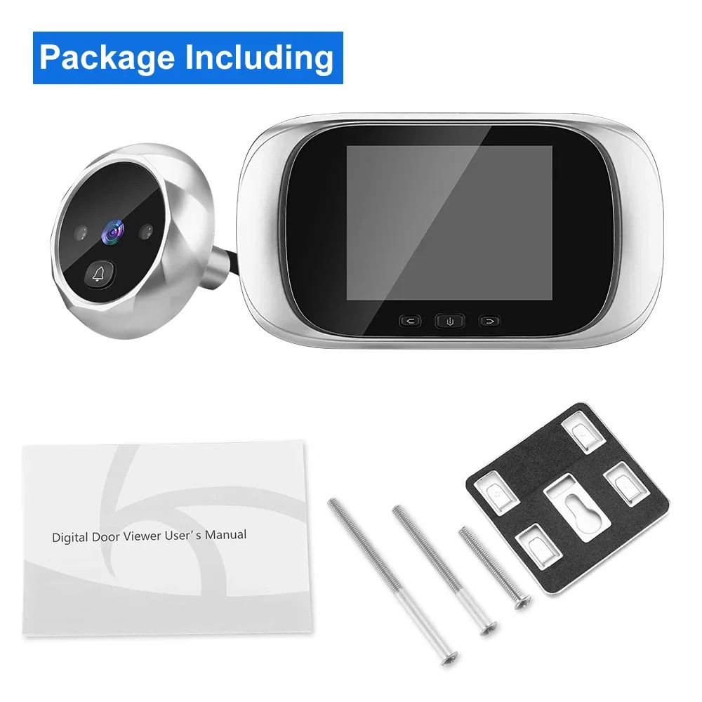 2.8 pouces LCD numérique judas sonnette 90 degrés porte oeil porte visionneuse caméra Vision nocturne Photo porte anneau moniteur Anti-vol Cam