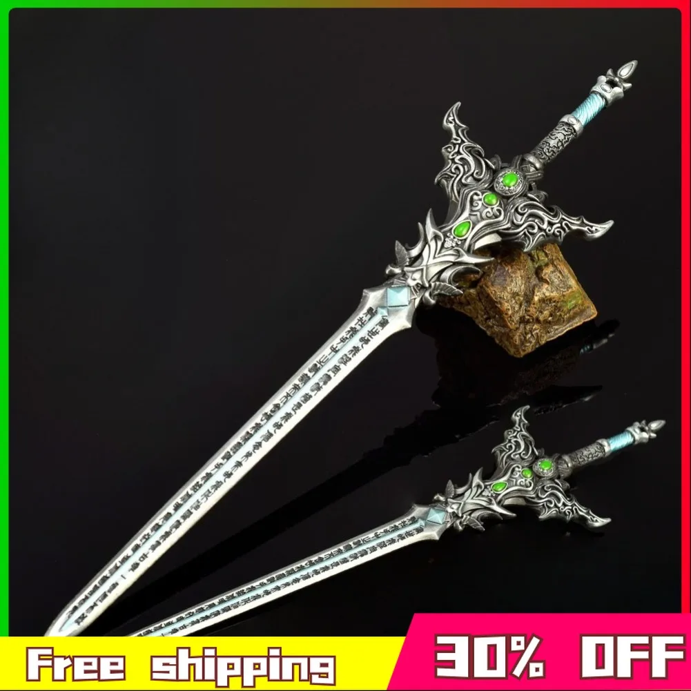 In Stock 30cm Perfect World Reincarnation Sword Peripherals Metal Model Desktop Decoration Birthday Gift Toys Can Be Wholesaled