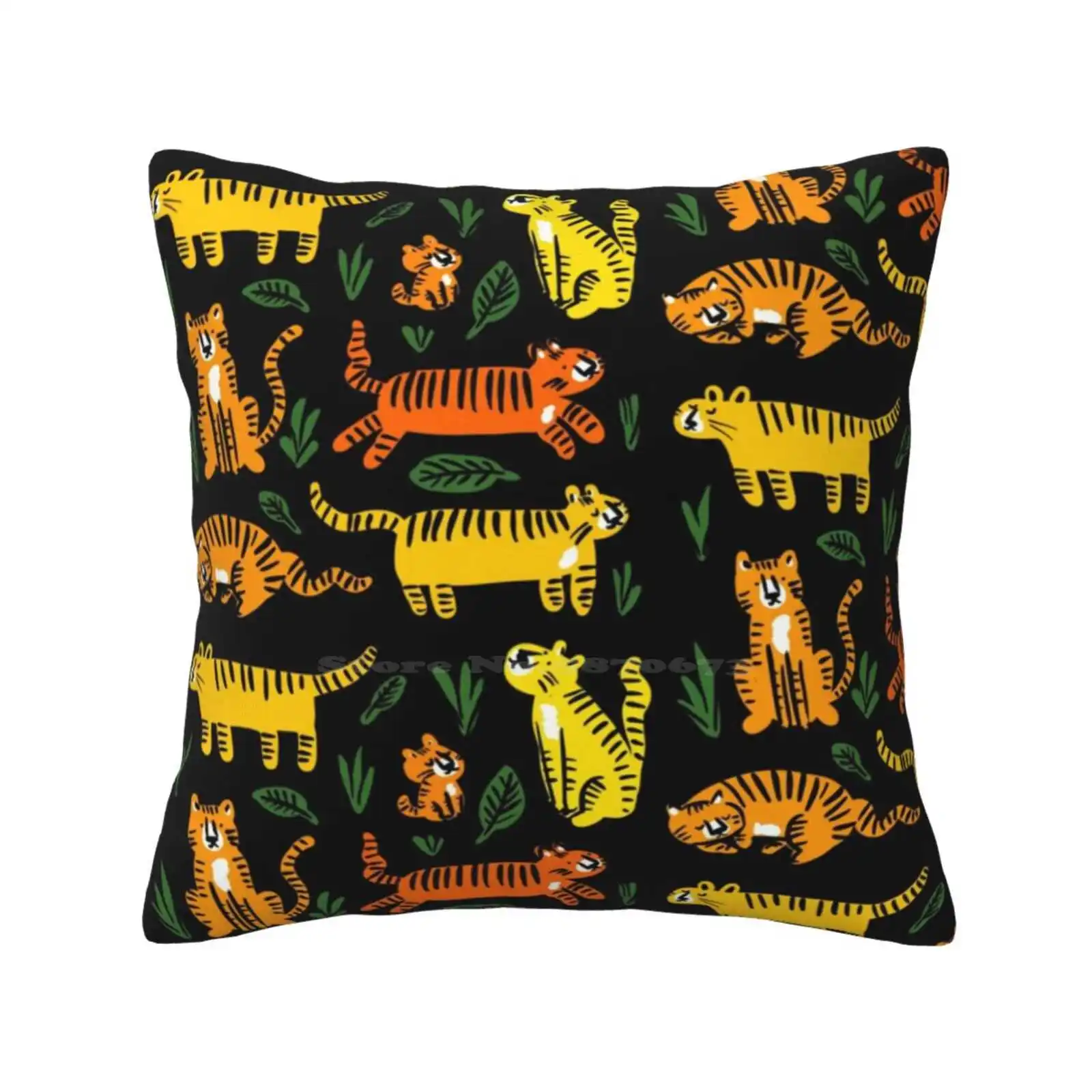 Tiger Babies Home Sofa Car Waist Throw Pillowcase Tiger Jungle Cats Animals Cubs Tigress