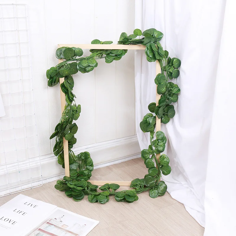 200cm Vivid Artificial Plants Creeper Grape Green Leaves Ivy Vine Garland For Home Garden Party Wedding Wall Decor Rattan String