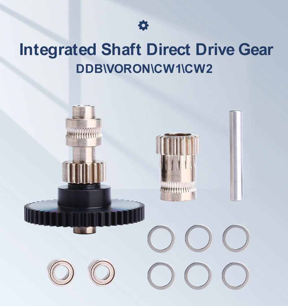 Trianglelab IDG GEAR KIT Integrierte Welle, Direktantriebsgetriebe, gehärteter Stahl, Nickelbeschichtung für DDB Voron Cw1 Cw2 Extruder – Detail 2