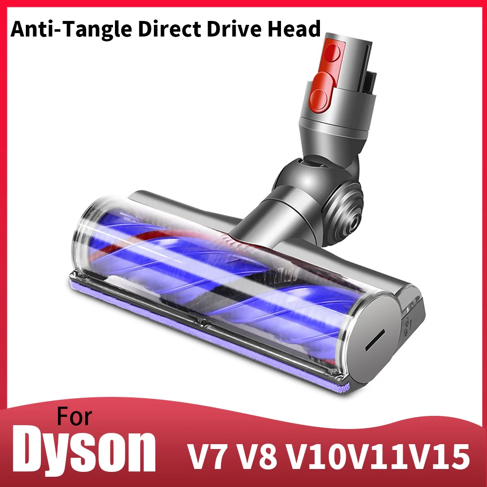 

Для Dyson V7 V8 V10 V11 V15: Насадка-щетка с турбиной и прямым приводом, предотвращающая запутывание волос, для пылесосов, сменные запчасти