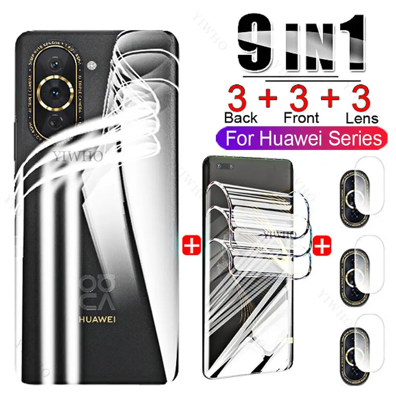 HD for Huawei Nova 10 Pro Screen Protectors+Back on For 10z 10 SE 9 Pro 9 SE 5G 10 Z 9 Not Glass Soft Hydrogel Film Water Gel