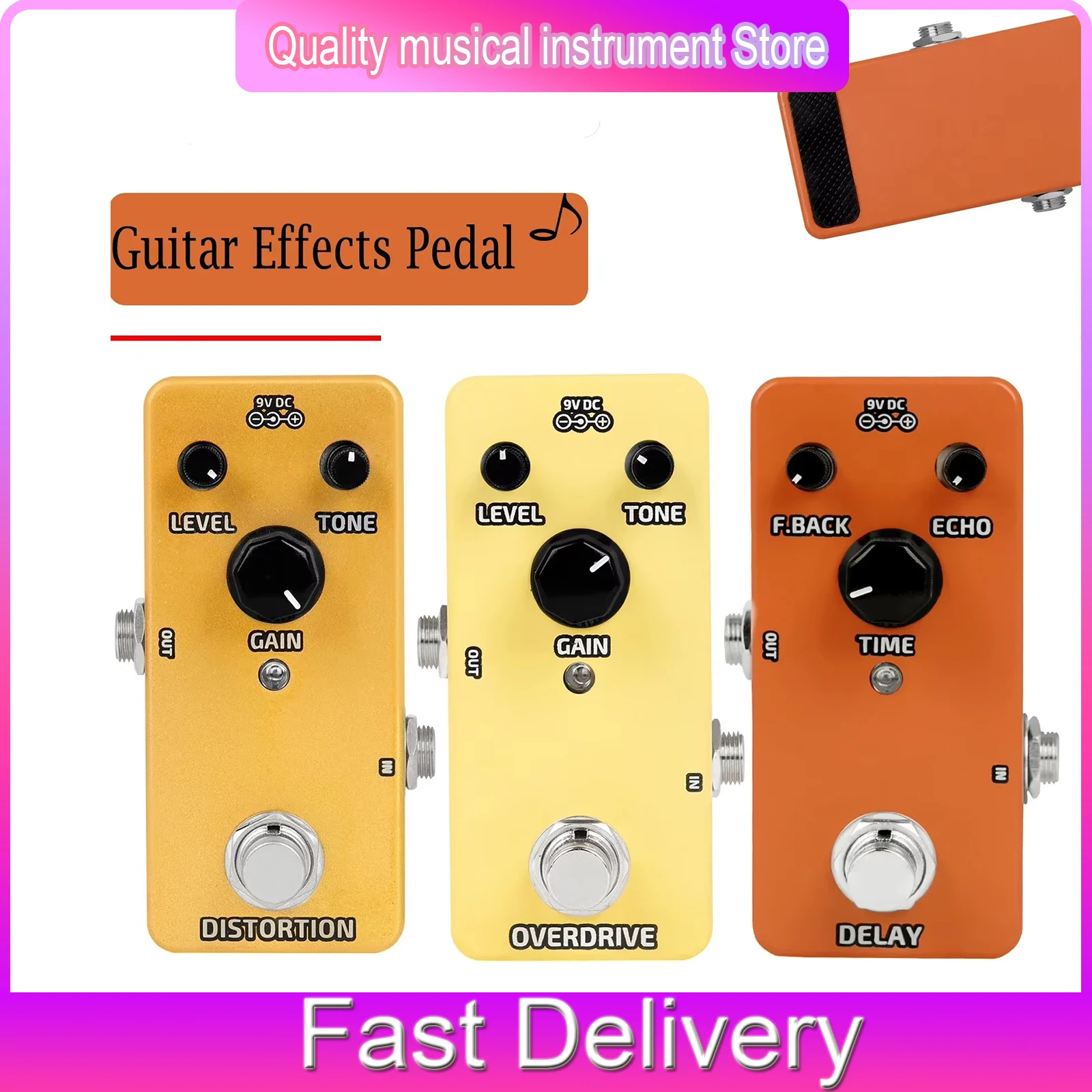 

Гитарная педаль эффектов IRIN: овердрайв/дилэй/дисторшн, металлическая мини-педаль-моноблок, эффект для электрогитары, запчасти для электрогитар